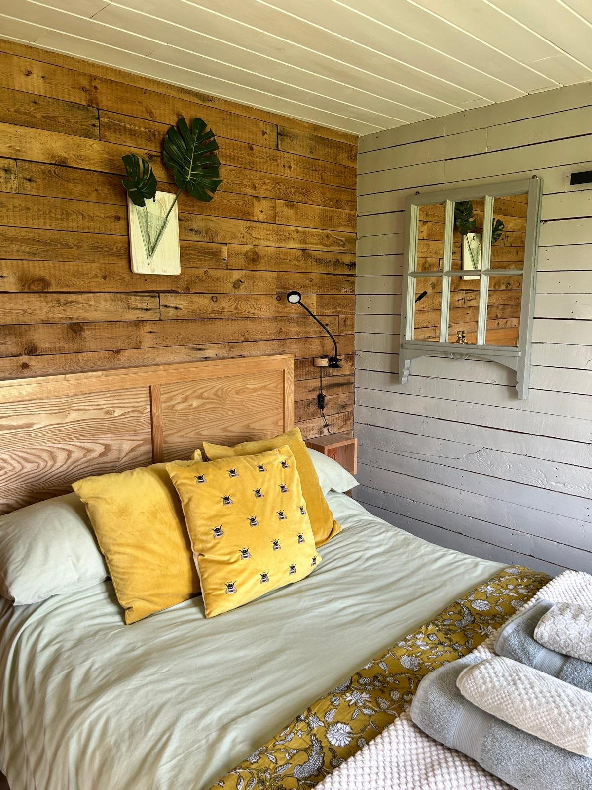 Kalou cabin kitchen — handbuilt timber cabinetry, West Sussex